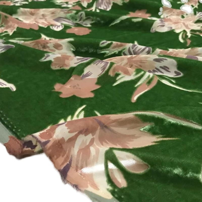 HEHUAN - Semi-sheer with a Draping Effect Sheer Burnout Silk Velvet Satin Fabric - 114cm wide by the Yard