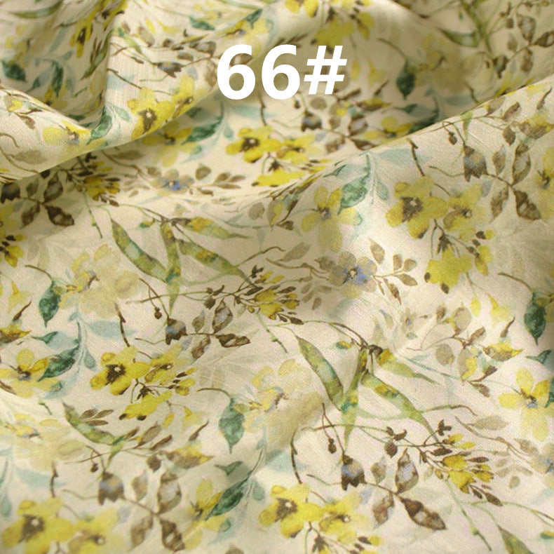 LRLVSXL - Pastoral Style Floral Printed 42 Thread Count Ramie Fabric - 140cm wide by the Yard