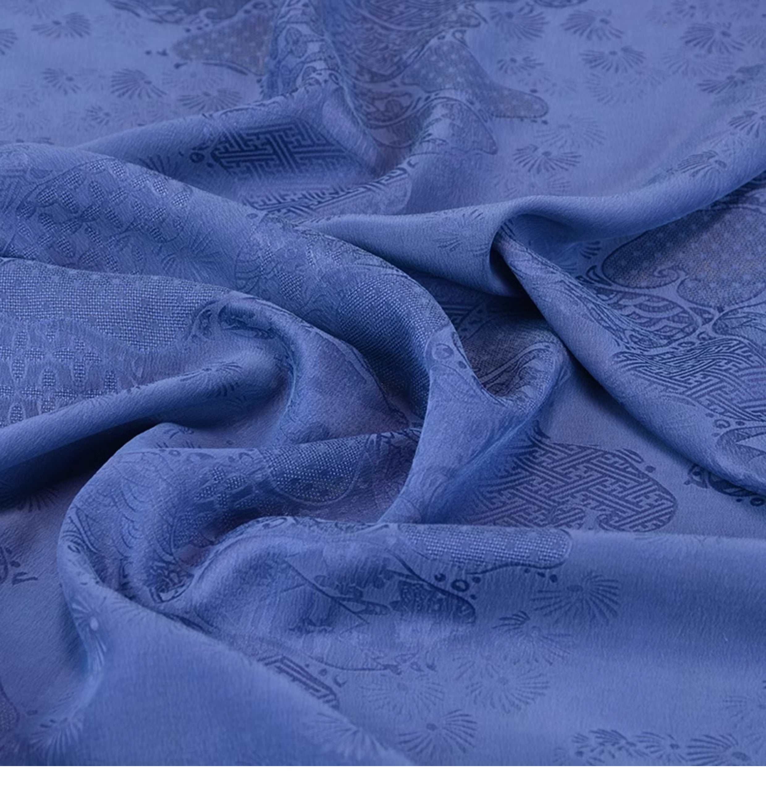 YPZLSE - Handmade 22 Momme HUALUO Jacquard Mud Silk Fabric (Openwork texture) - 110cm by the Yard