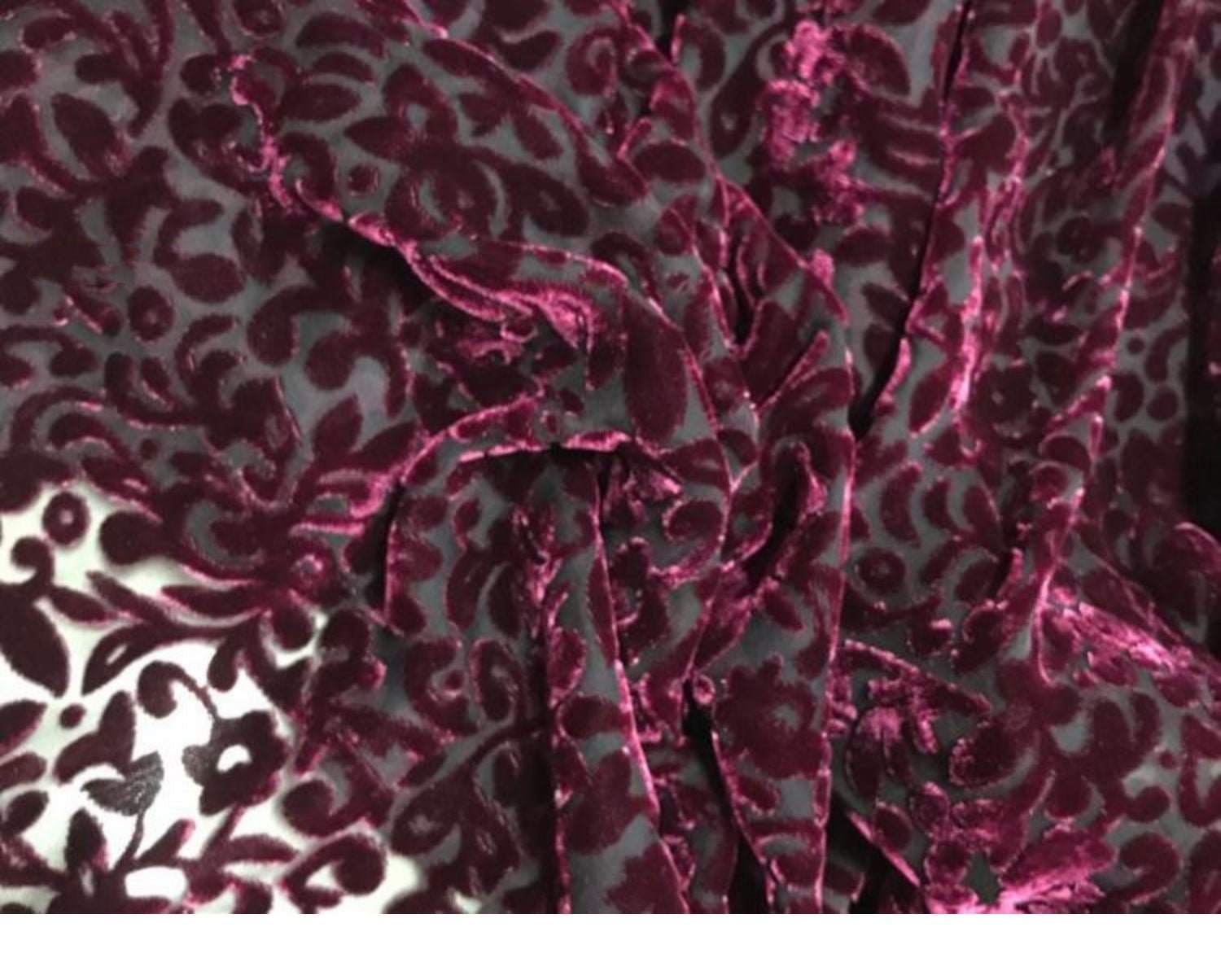 SISELO - Semi-sheer with a Draping Effect Burnout Silk Velvet Satin Fabric - 114cm wide by the Yard