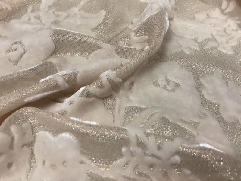 ZJINLW - New Soft and Comfortable Opaque Jacquard Silk Burnout Velvet Fabric - 135cm wide by the Yard