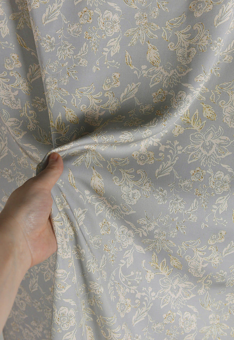 RYSUXIAN - Hight 60 Count Rayon Satin Faux Silk Chinese Style Floral Cheongsam Dress Fabric - 145cm wide by the Yard