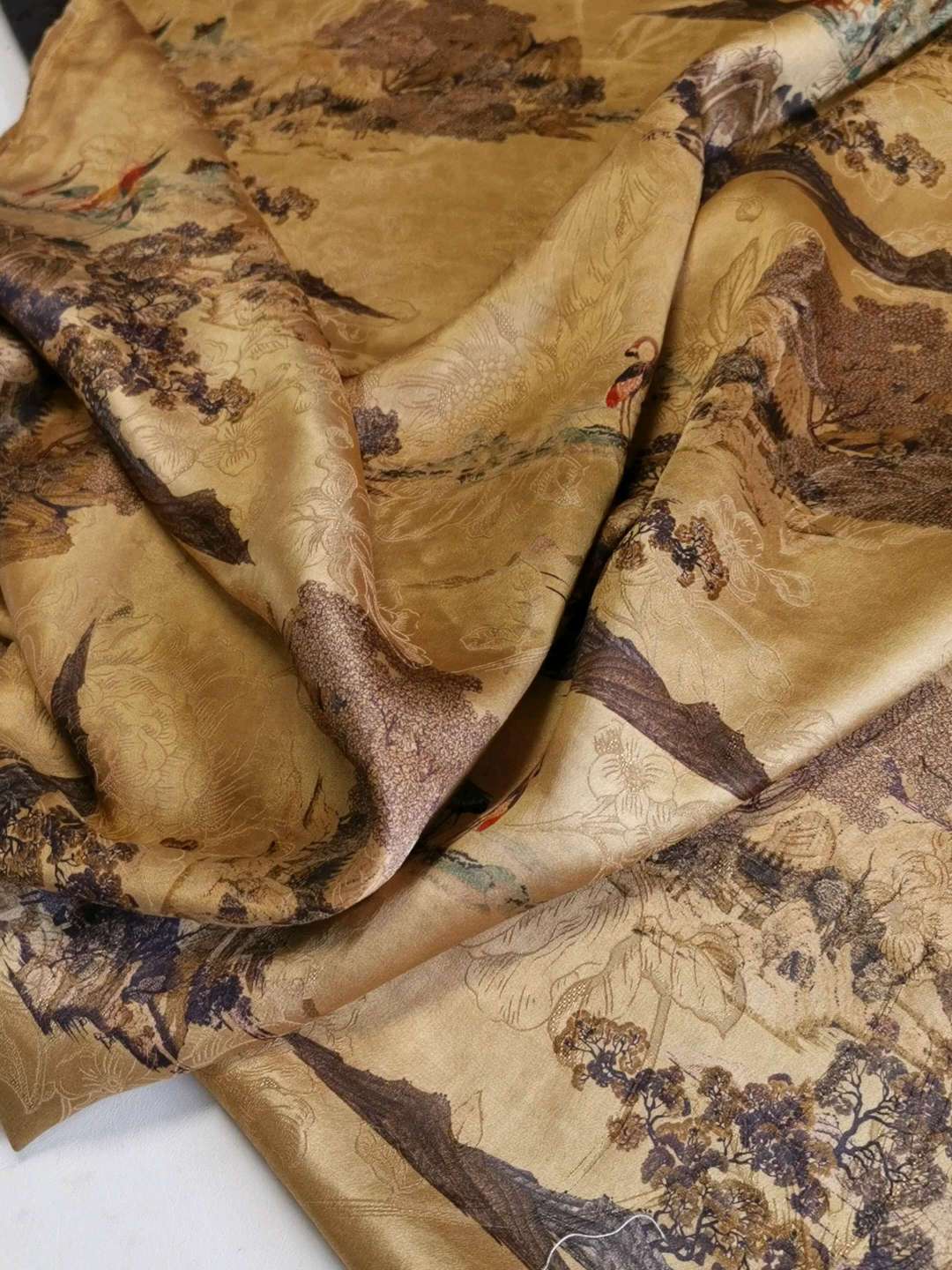 YPHHSS - Handmade 40 Momme HUALUO Jacquard Mud Silk Fabric (Openwork texture) - 110cm by the Yard