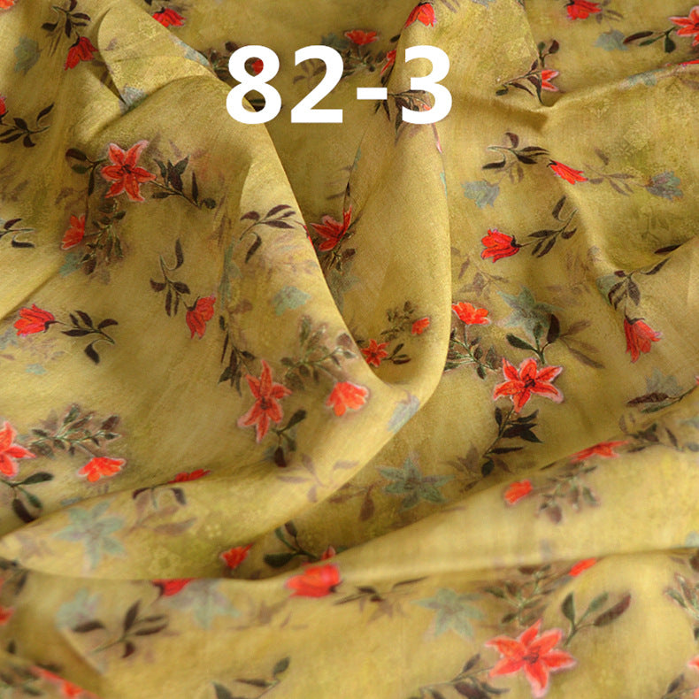 LRLVSXL - Pastoral Style Floral Printed 42 Thread Count Ramie Fabric - 140cm wide by the Yard