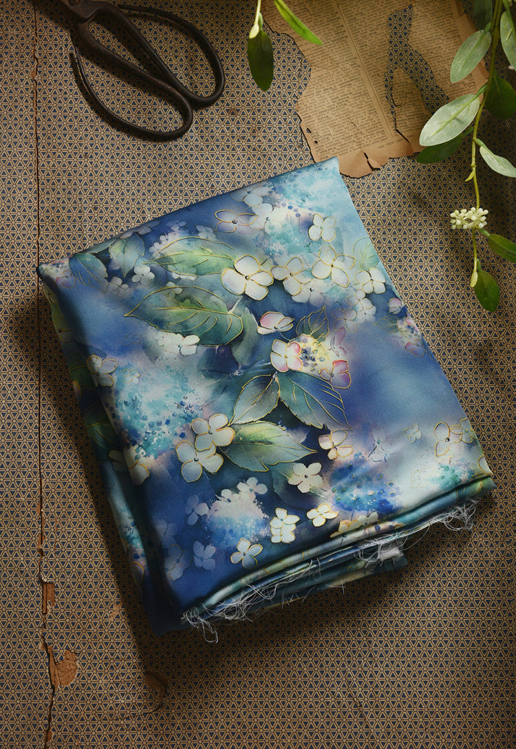 RYHUASEN- Hight 60 Count Rayon Satin Faux Silk Chinese Style Floral Cheongsam Dress Fabric - 145cm wide by the Yard