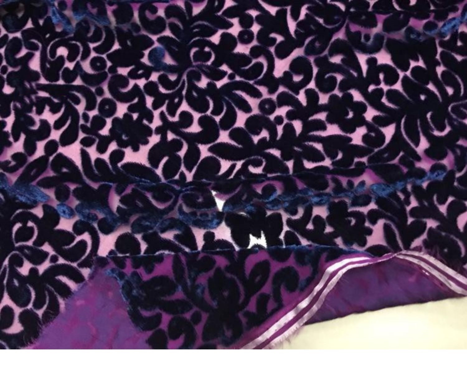 SISELO - Semi-sheer with a Draping Effect Burnout Silk Velvet Satin Fabric - 114cm wide by the Yard