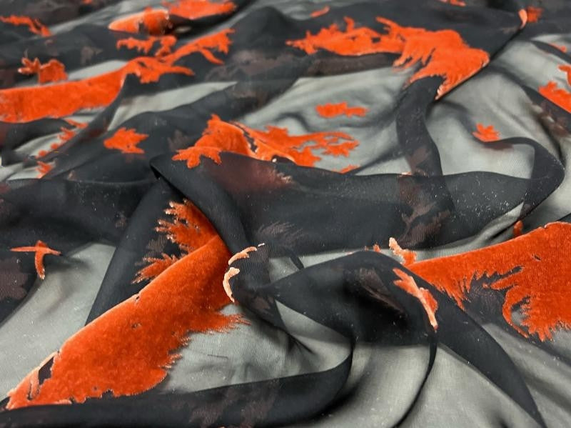 GAOMIH - Semi-sheer with a Draping Effect Sheer Burnout Silk Velvet Satin Fabric - 140cm wide by the Yard