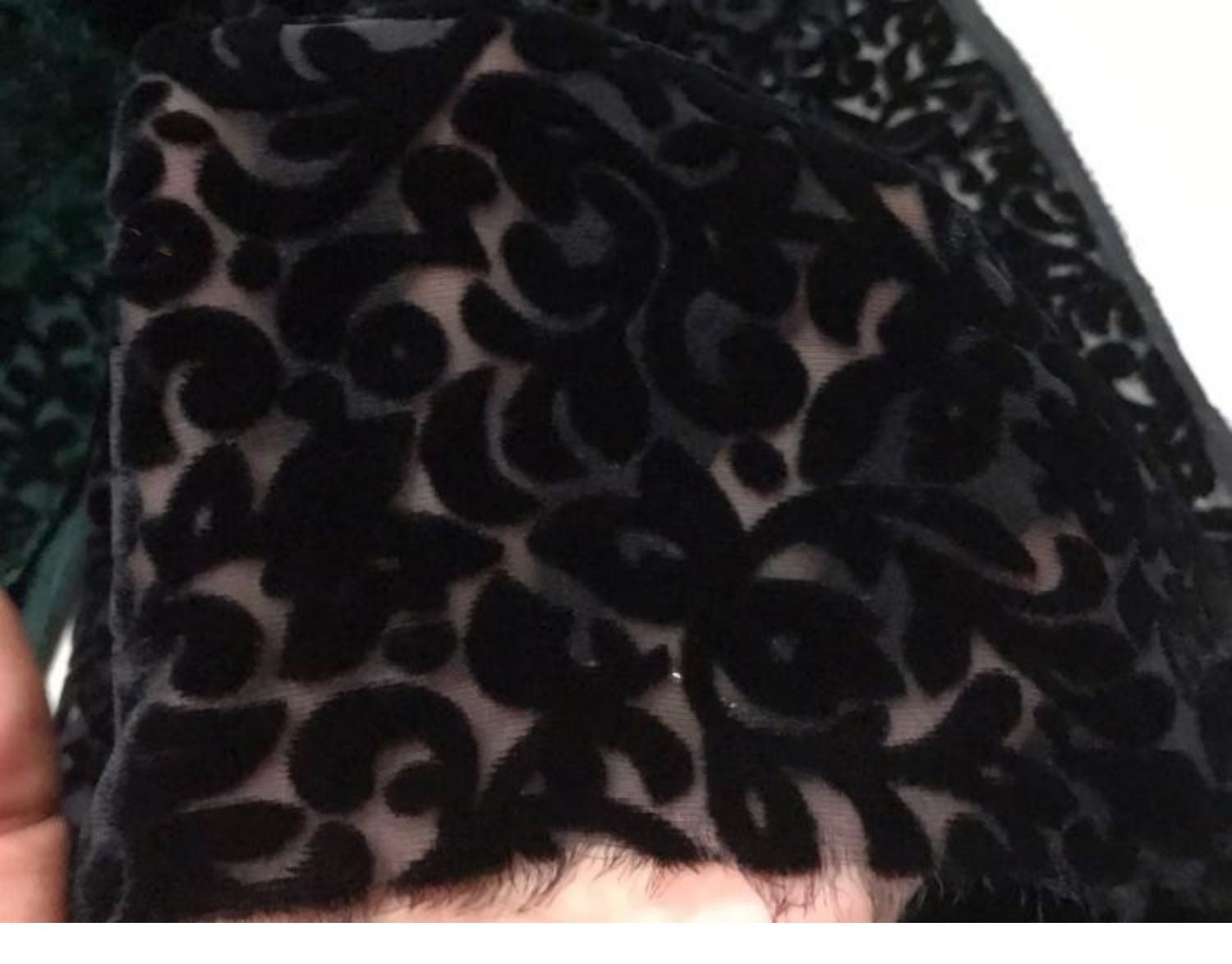 SISELO - Semi-sheer with a Draping Effect Burnout Silk Velvet Satin Fabric - 114cm wide by the Yard