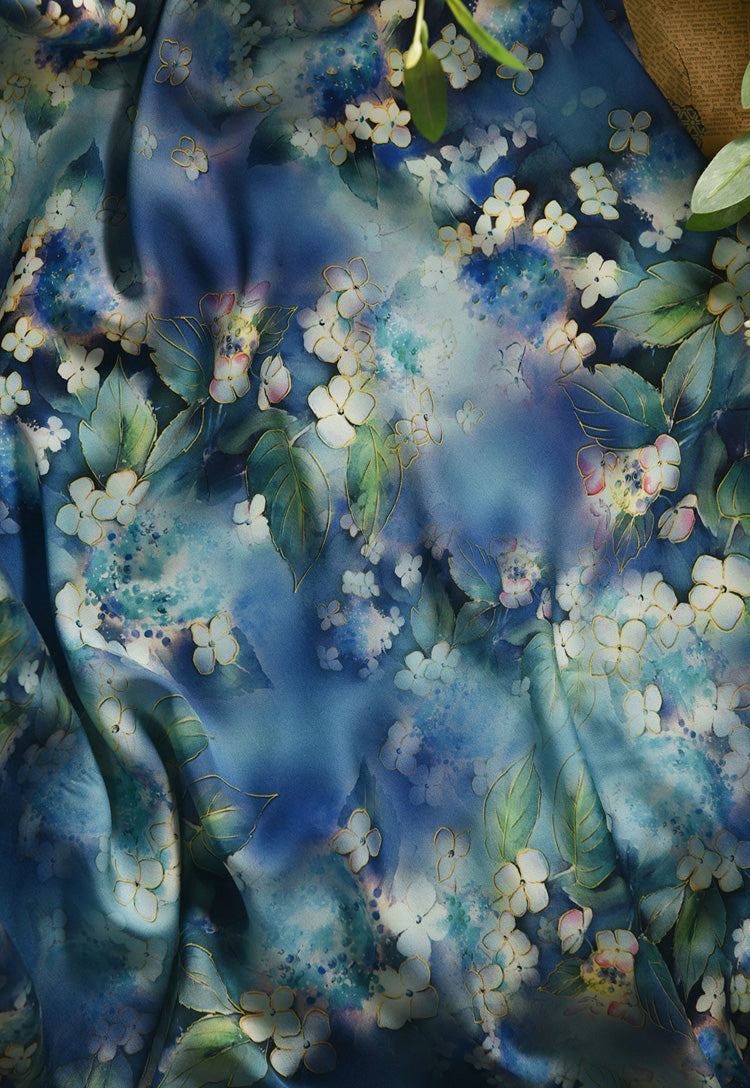 RYHUASEN- Hight 60 Count Rayon Satin Faux Silk Chinese Style Floral Cheongsam Dress Fabric - 145cm wide by the Yard