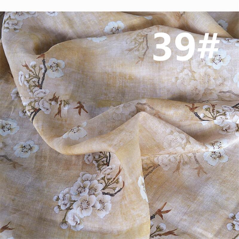 LRXCSS - Vintage Style Floral Printed 42 Thread Count Ramie Fabric - 140cm wide by the Yard