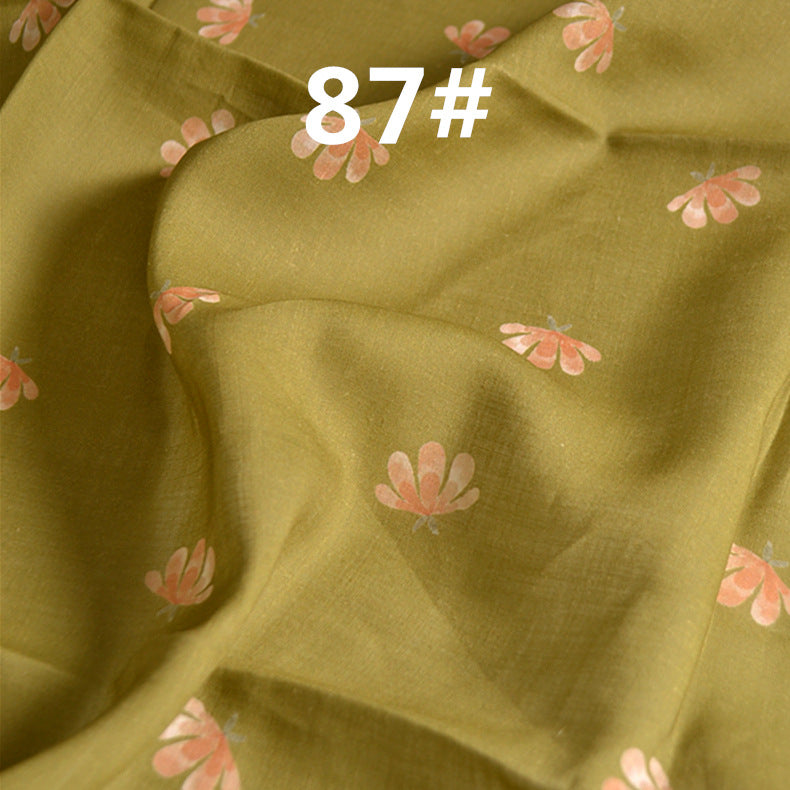 LRLVSXL - Pastoral Style Floral Printed 42 Thread Count Ramie Fabric - 140cm wide by the Yard