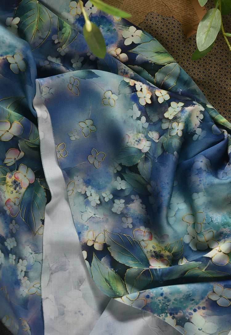 RYHUASEN- Hight 60 Count Rayon Satin Faux Silk Chinese Style Floral Cheongsam Dress Fabric - 145cm wide by the Yard