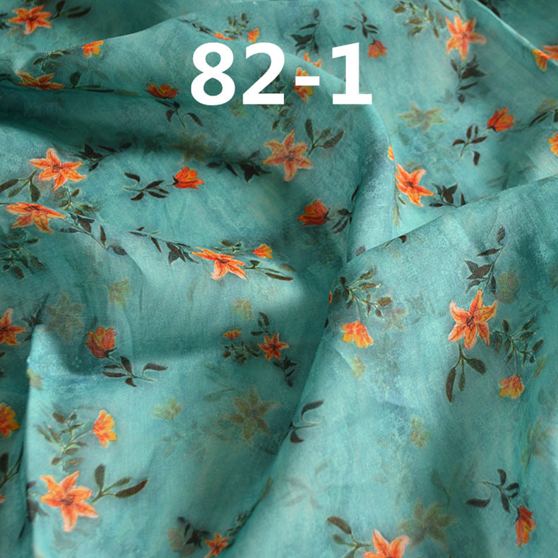 LRLXCX- Pastoral Style Floral Printed 42 Thread Count Ramie Fabric - 140cm wide by the Yard