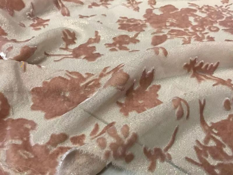 ZJINLP - New Soft and Comfortable Opaque Jacquard Silk Burnout Velvet Fabric - 135cm wide by the Yard