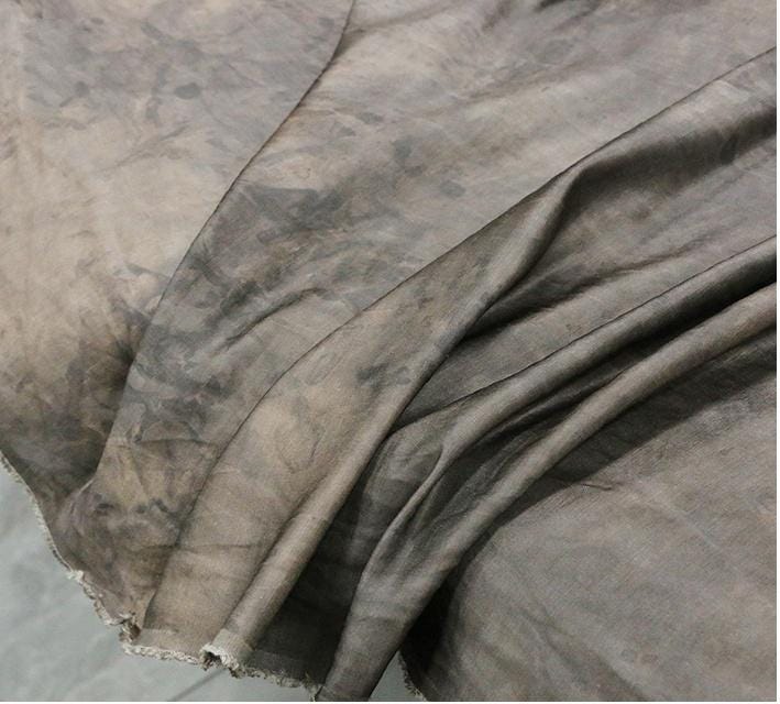 SIMAFG - 29 Momme Eco Friendly Plant Dye Silk-Linen Blend Mud Dye Fabric - 138cm wide by the Yard