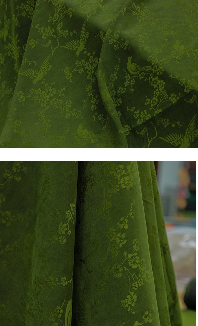 RUINI - Jacquard Handmade Plant Dye Mud Silk Fabric Silk Viscose Blend - 133cm wide by the Yard