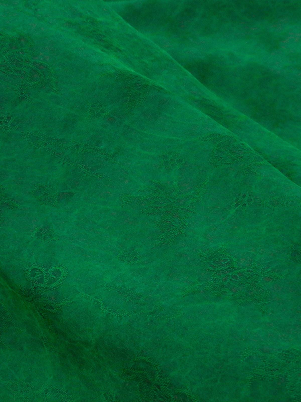 CCLTIH - 15 Momme Handmade Green Cracks Jacquard Plant Dye Mud Silk Fabric, 114cm by the Yard