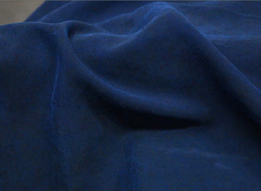 KLEIN - Blue 22 Momme Cracks Handmade Plant Dye Mud Silk Fabric, 110cm by the Yard