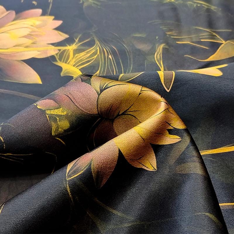 GYHDJL - Handmade 40 Momme Mud Silk Satin Fabric - 112 cm By the Yard
