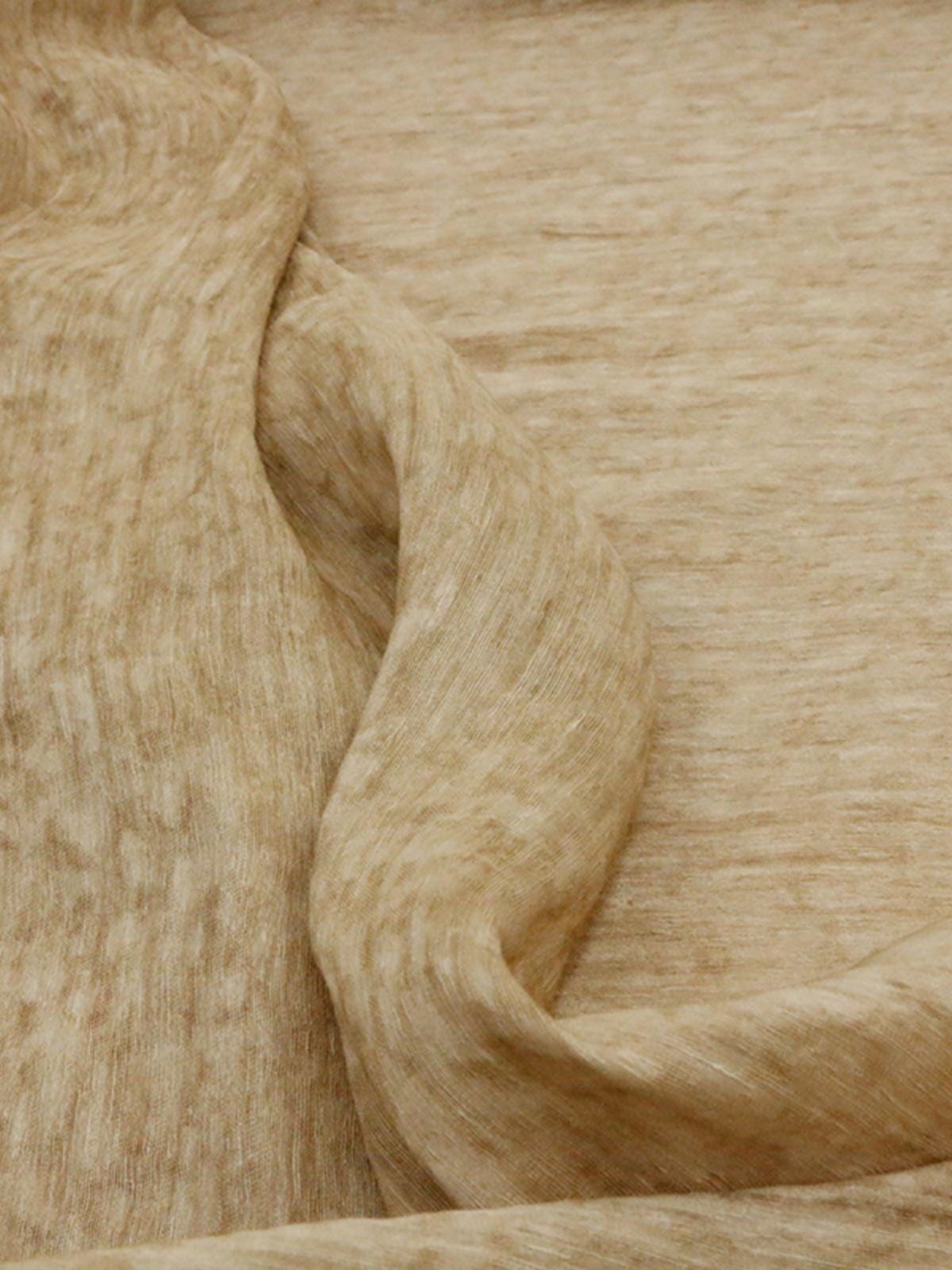 SIMCRO - 22 Momme Ultra-Soft, Drapey Khaki Hand-dyed Silk-Linen Jacquard Satin With Mulberry Silk Fabric - 110cm wide by the Yard