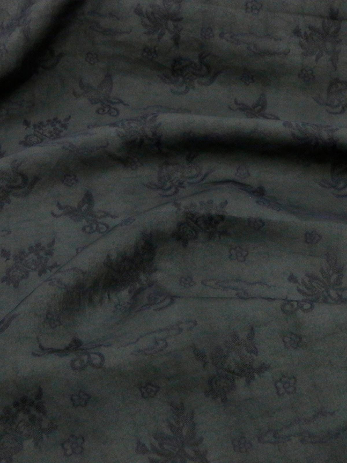 LGITIH - 15 Momme Handmade Bluish-purple Cracks Jacquard Plant Dye Mud Silk Fabric, 114cm by the Yard