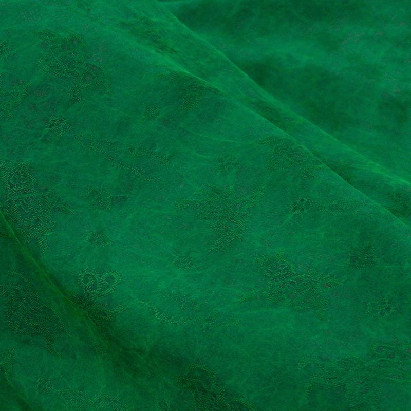 CCLTIH - 15 Momme Handmade Green Cracks Jacquard Plant Dye Mud Silk Fabric, 114cm by the Yard
