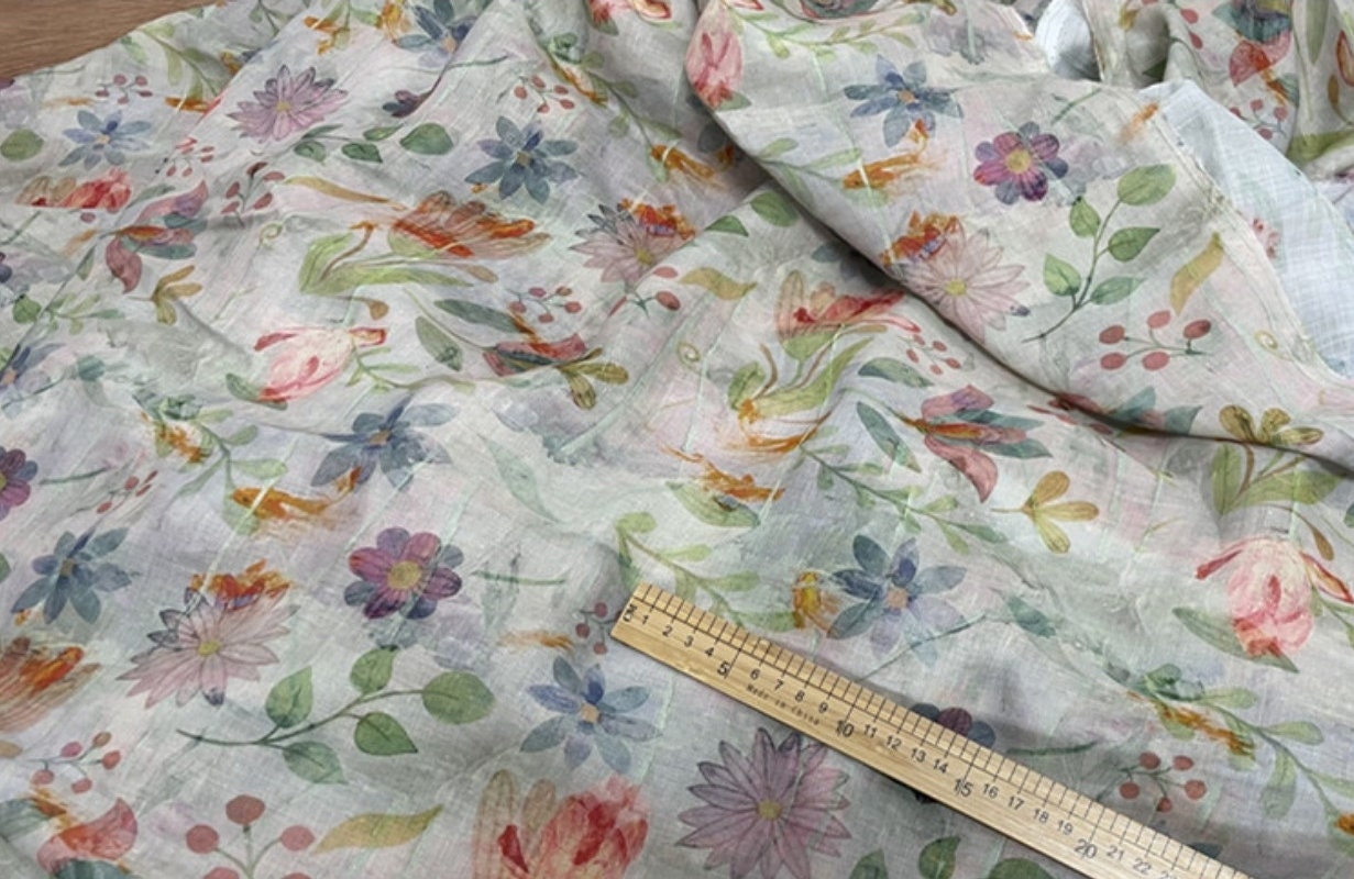 FANHUA - Digital Printing 42 Thread Count Ramie Fabric - 140cm wide by the Yard