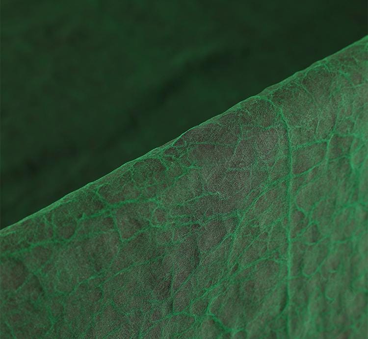 CCLDGW - 22 Momme Green Handmade Plant Dye Mud Silk Fabric, 110cm by the Yard