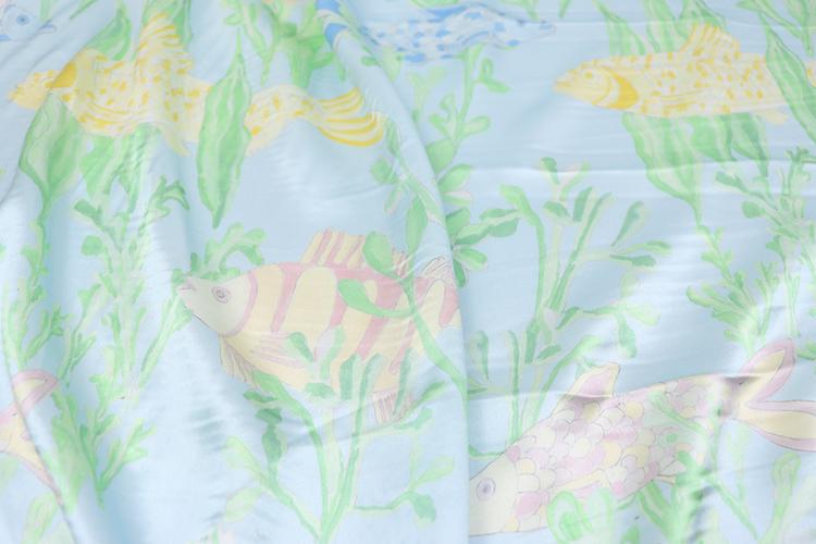 JFHLYZ - 19 momme Floral Print Charmeuse Silk Satin Fabric - 140cm wide by the Yard