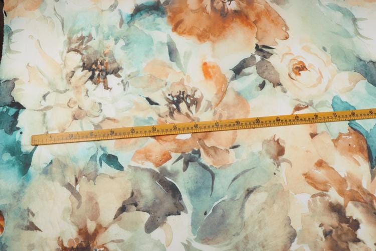 JFHGDF - 9 Momme Floral Print Silk Georgette Fabric - 140cm wide by the Yard