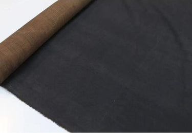 OSYMXTQ - 40 Momme ZEN Style Black and Brown Plant Dyed Handmade Mud Linen - 140cm wide by the Yard