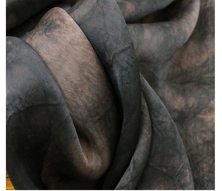 SUYENR - 12 Momme Plant Dyeing Peony Silk Organza Satin Fabric - 130cm wide by the Yard