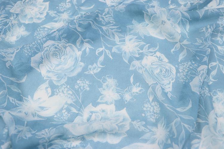 JFHLHD - 11 Momme Rose Floral Print Silk Georgette Fabric - 114cm wide by the Yard
