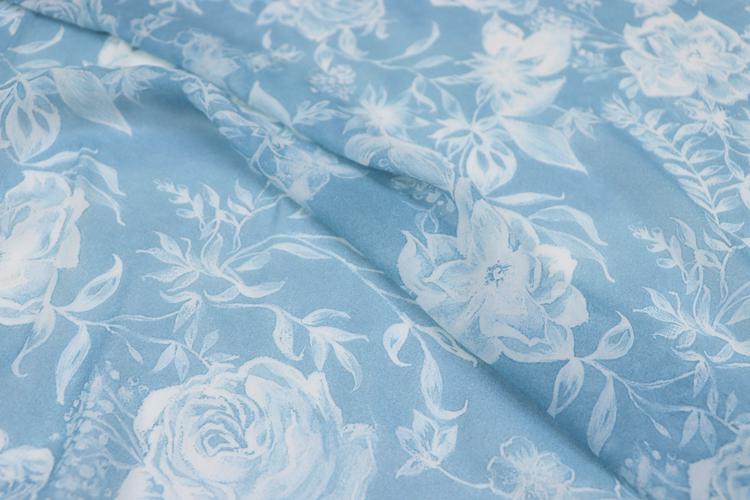 JFHLHD - 11 Momme Rose Floral Print Silk Georgette Fabric - 114cm wide by the Yard