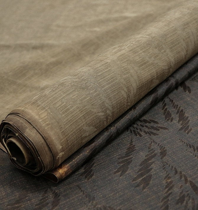 XITUIFENG - Jacquard Handmade Gambiered Ganton Tussah Silk Fabric-By the Yard