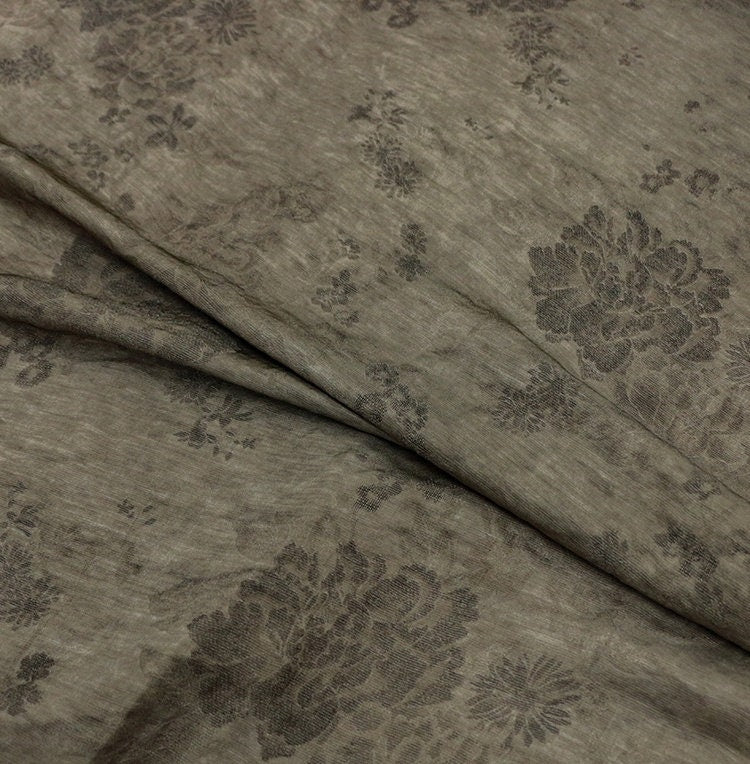DIRTYH - Handmade Dirty Dyed Heavyweight Tussah and Linen Blended Jacquard Silk Fabric - 137cm By the Yard