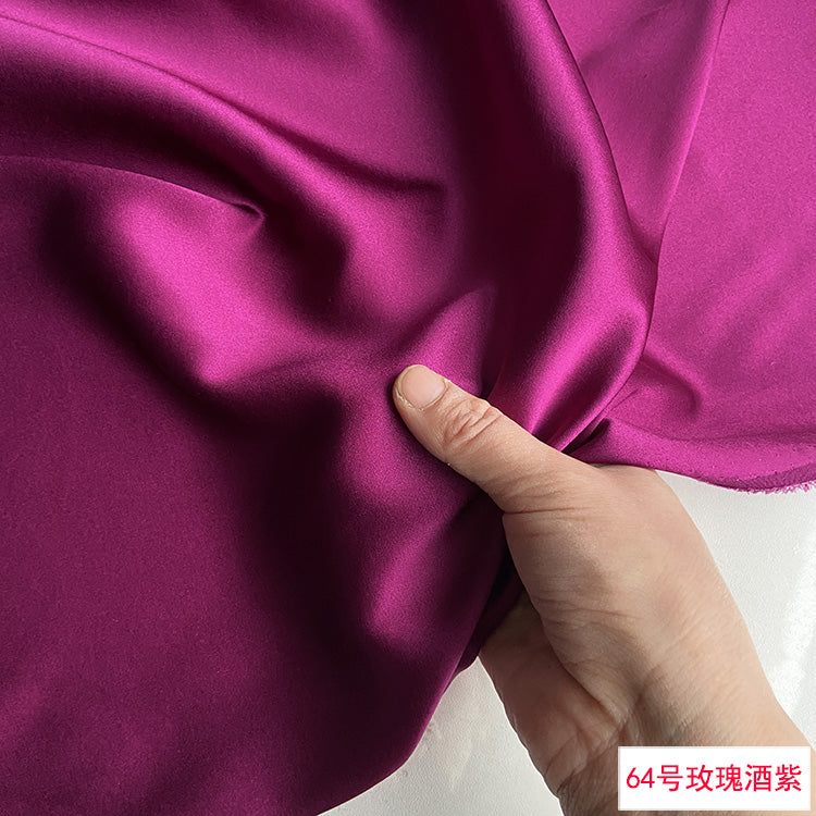 80 Colors #1-25 - 19 momme Stretch Silk Satin Fabric - 140cm wide by the Yard