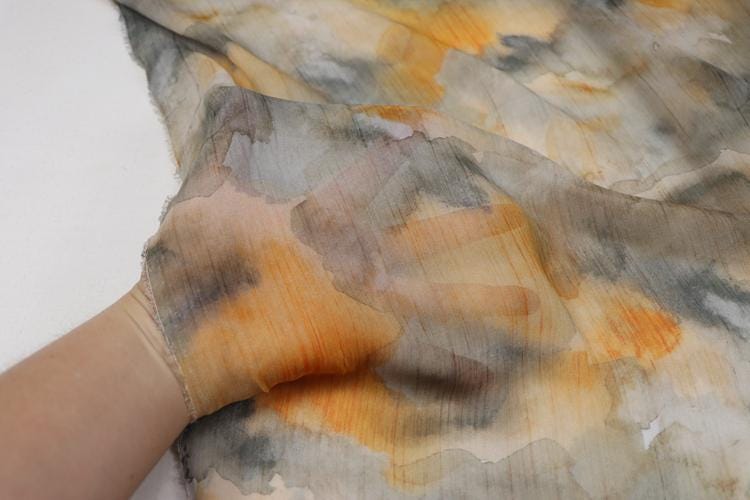 JFHHML - 10 Momme Floral Print Silk Georgette Fabric - 140cm wide by the Yard