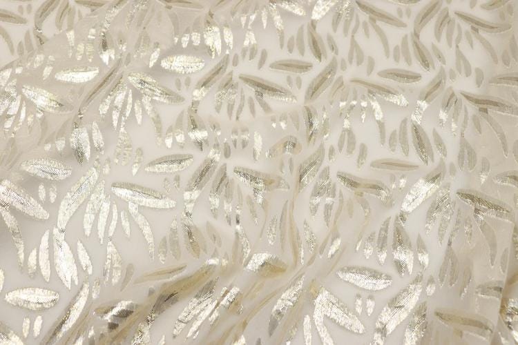 JFHKHZ - 12 Momme Golden Thread Weave Silk Georgette Fabric - 135cm wide by the Yard