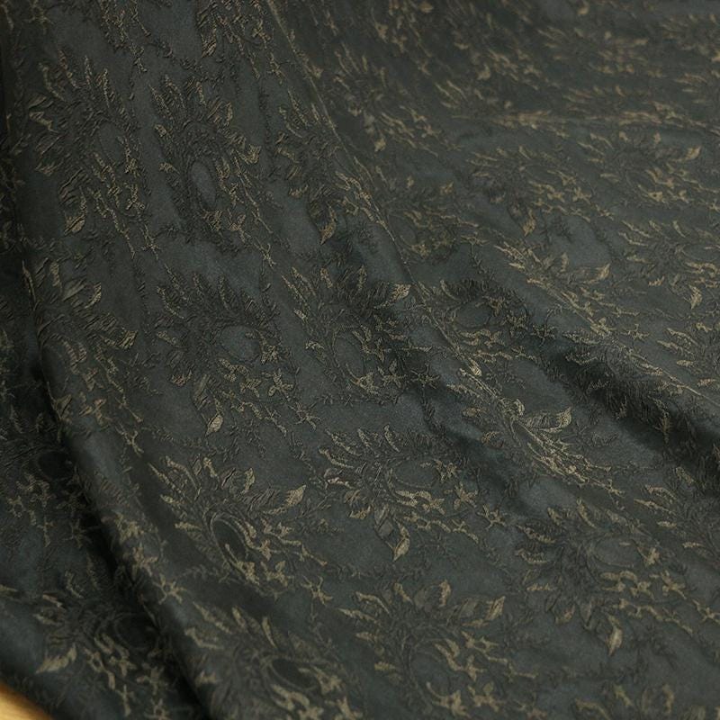 TALFWW - 28 Momme Handmade Jacquard Guanle Crepe Silk Fabric - 110cm wide by the Yard