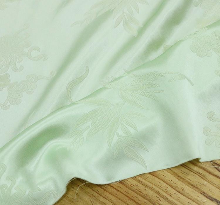 QIXILV - 23 Momme Jacquard Guanle Crepe Silk Fabric - 138cm wide by the Yard