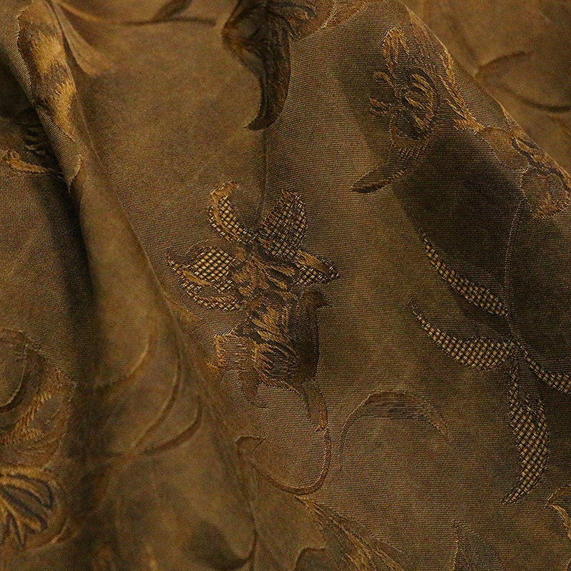 Lily Handmade Brown and Black HuaLuo Gambiered Ganton Gauze By the Yard for Summer Clothes, Dresses, Pants, Handcrafts.