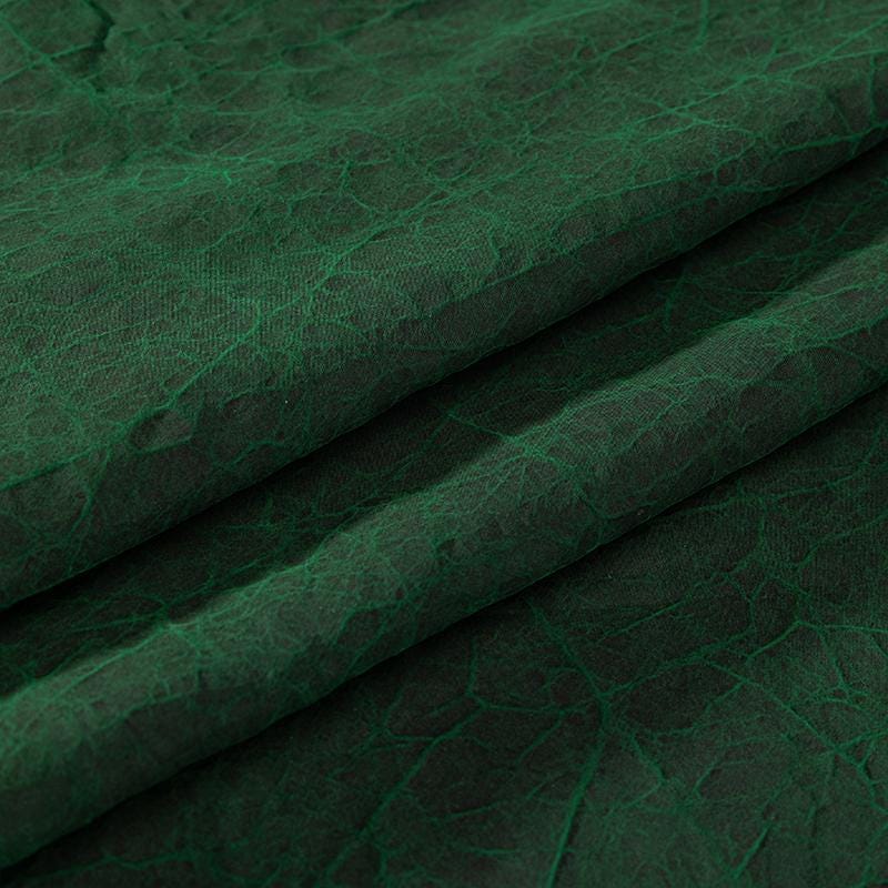 CCLDGW - 22 Momme Green Handmade Plant Dye Mud Silk Fabric, 110cm by the Yard