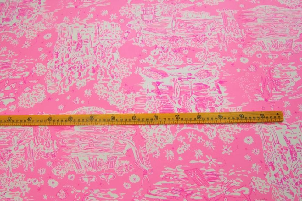 MFENAD - 24 momme Abstract Doodle Print Stretch Silk Crepe de Chine Fabric - 138cm wide by the Yard