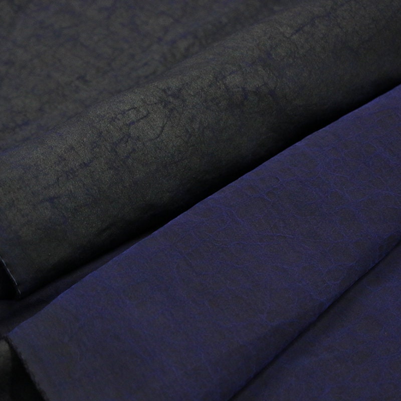 VIOLET - 22 Momme Cracks Handmade Plant Dye Mud Silk Fabric, 110cm by the Yard