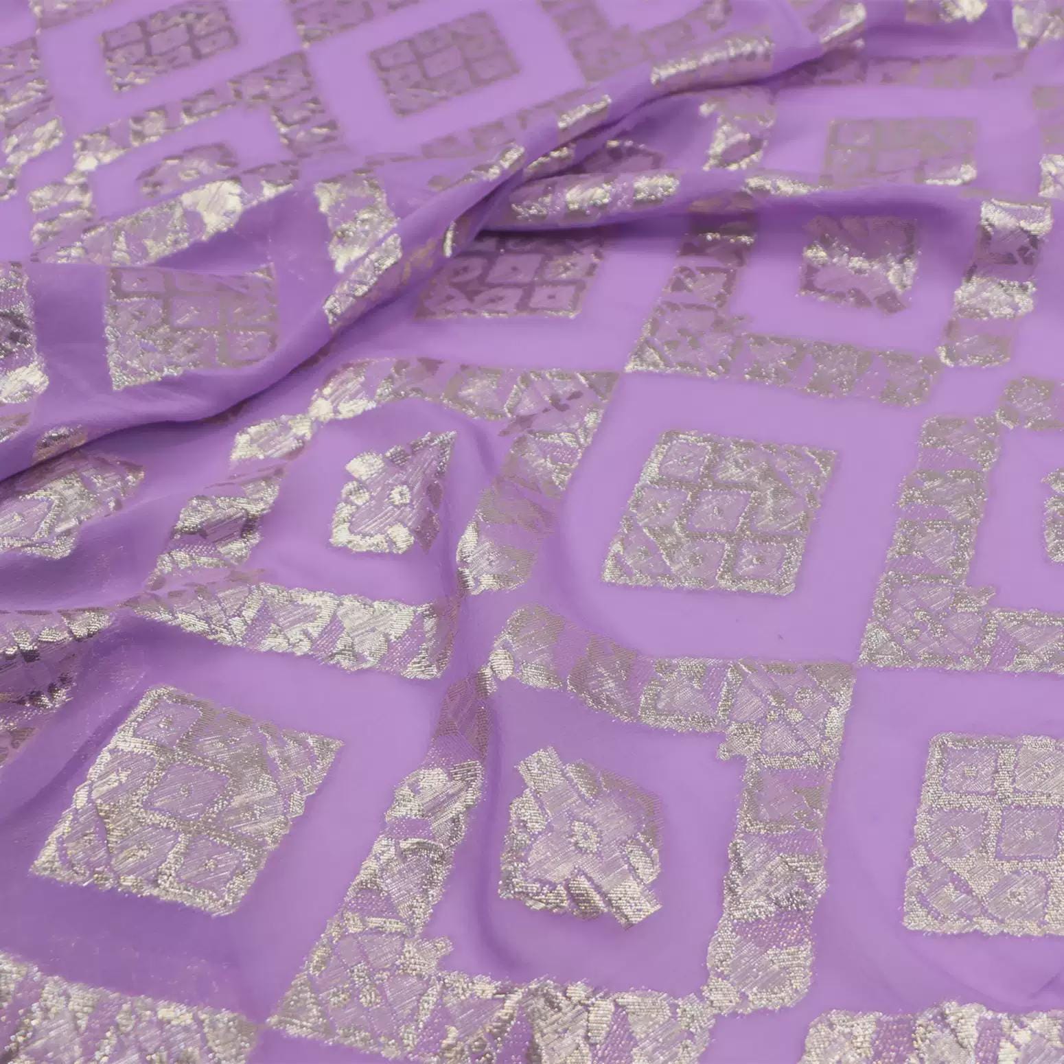 JFHZDL - 12 Momme Golden Thread Weave Silk Georgette Fabric - 140cm wide by the Yard