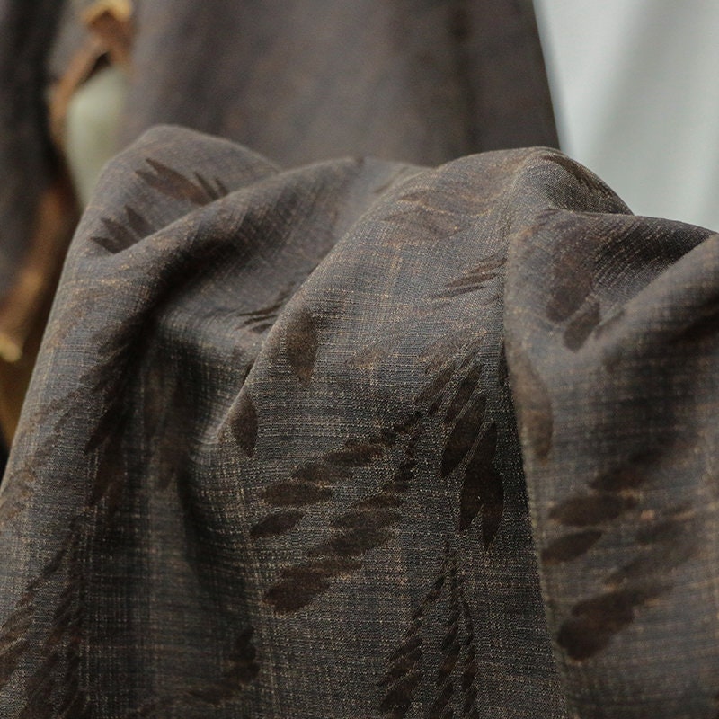 XITUIFENG - Jacquard Handmade Gambiered Ganton Tussah Silk Fabric-By the Yard