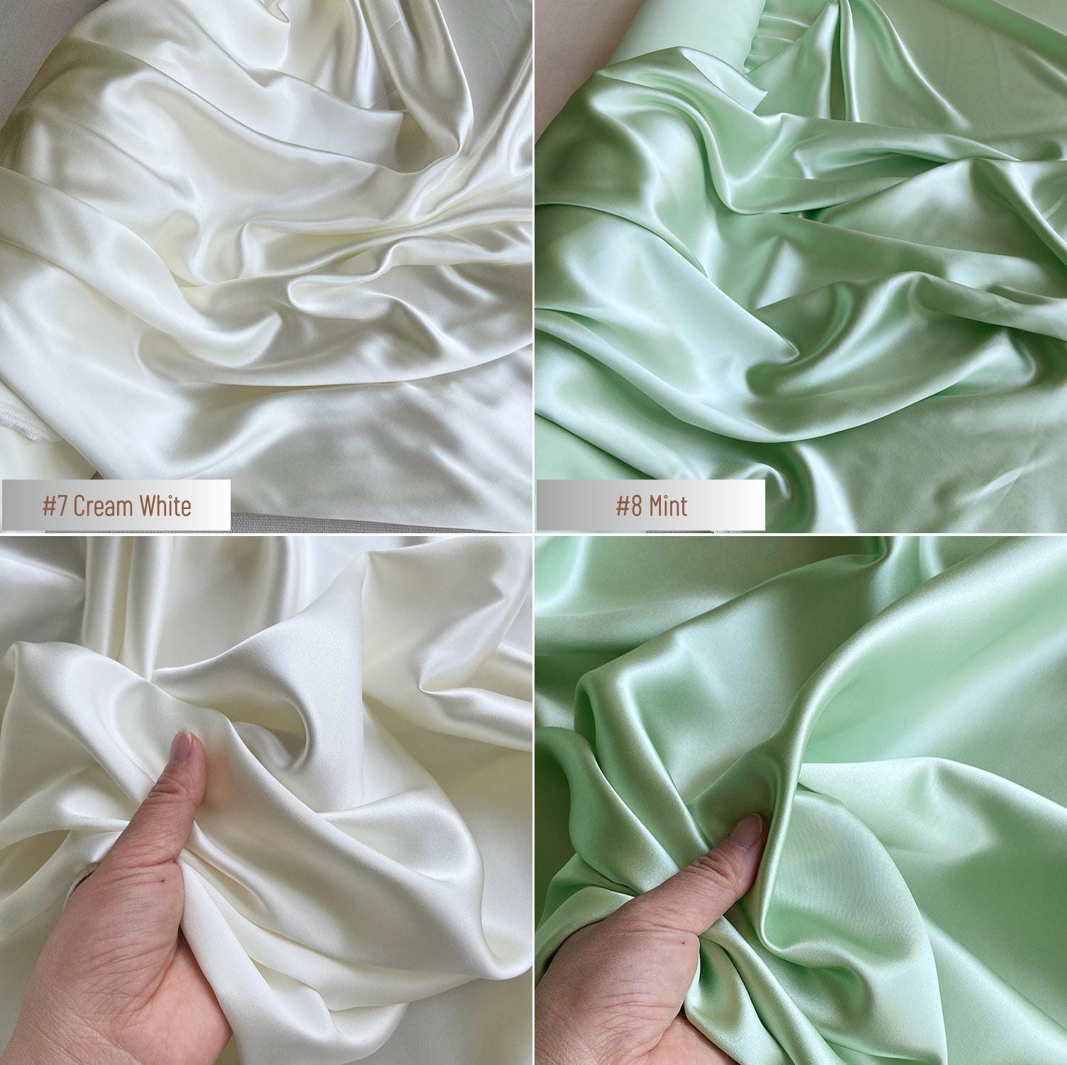 40 Momme Silk Charmeuse Fabric, 140cm Wide, 30 Colors, Luxury Mulberry Silk