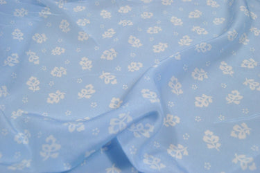 HANLAN - 12 momme Floral Print Silk Crepe de Chine Fabric - 138cm wide by the Yard