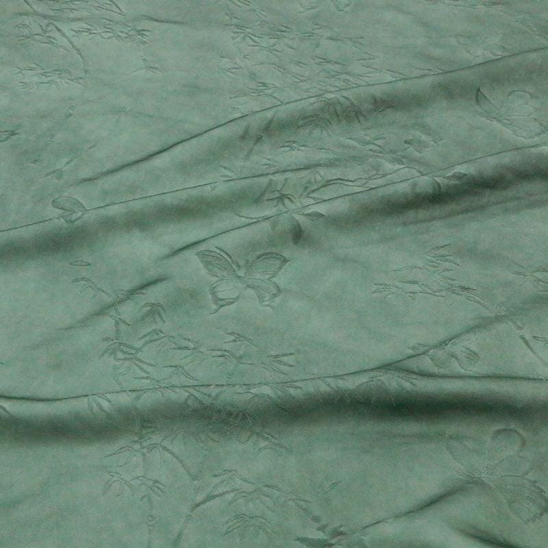 DAHUD - 25 Momme Handmade Vintage Style Dirty Dyed Jacquard Satin Silk Fabric - 130cm wide by the Yard